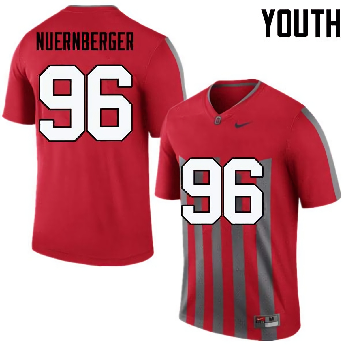 Sean Nuernberger Ohio State Buckeyes Youth NCAA #96 Nike Throwback Red College Stitched Football Jersey LUV7156PU